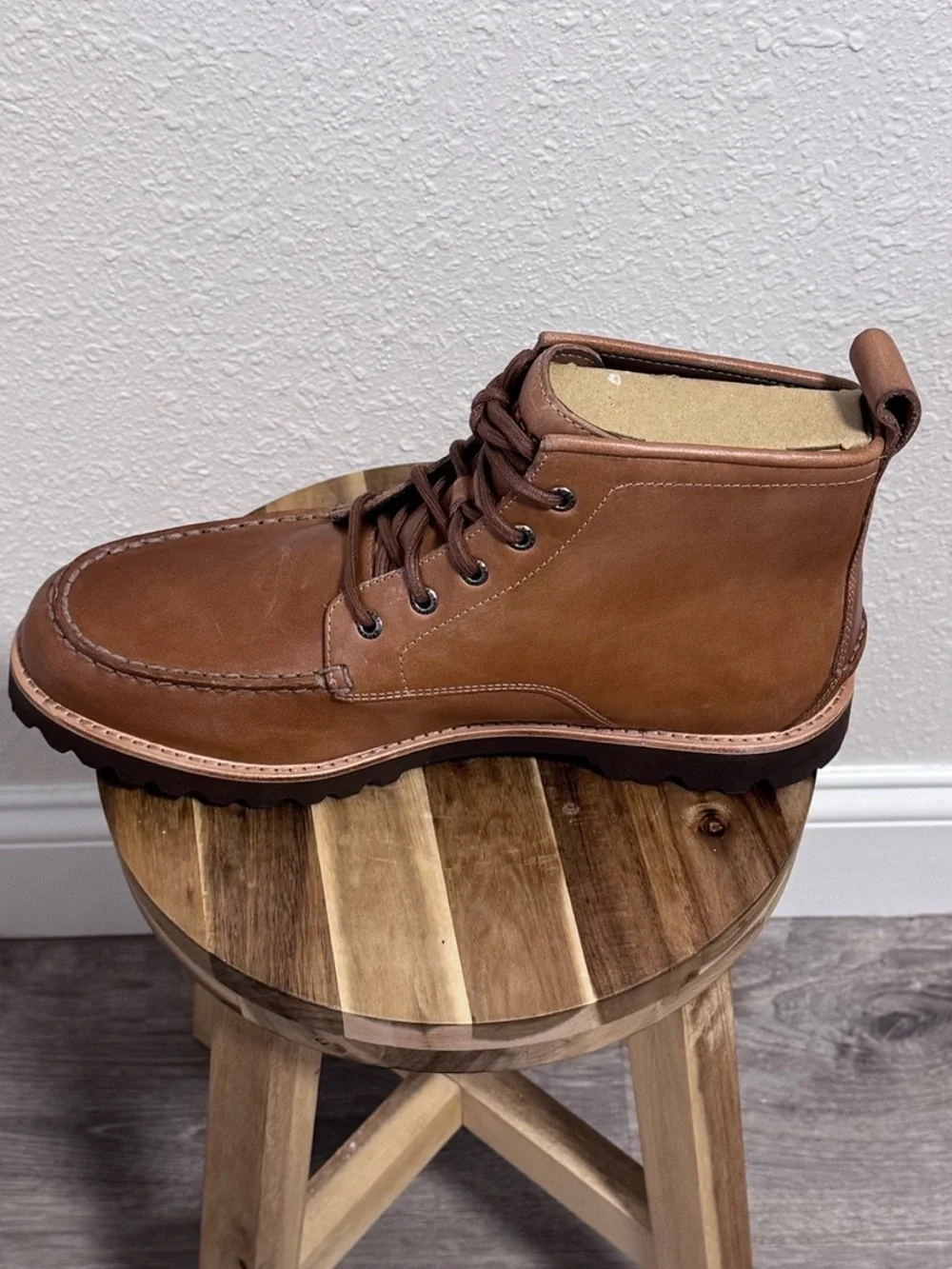 Sperry Newton Moc Toe Leather Boots Tan Bronzer Mens UK 11/US 12/EU 46 NIB